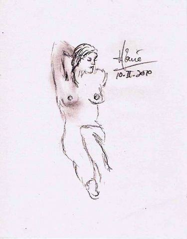 Original Nude Drawings by Louis-Francois Alarie