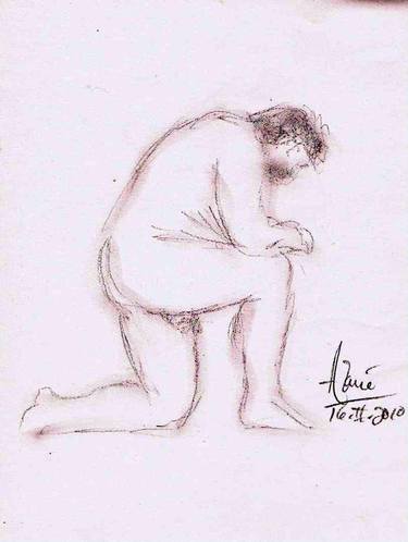 Original Documentary Nude Drawings by Louis-Francois Alarie