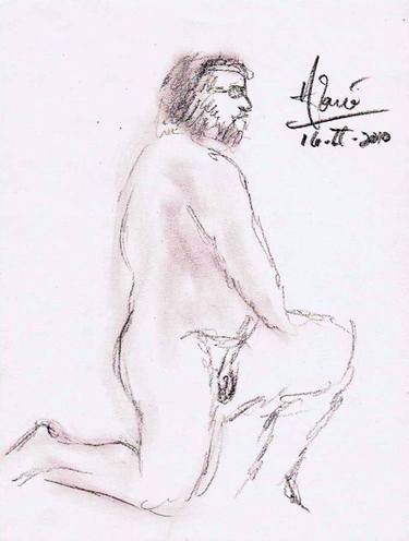 Original Nude Drawings by Louis-Francois Alarie