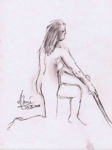 Original Documentary Nude Drawings by Louis-Francois Alarie