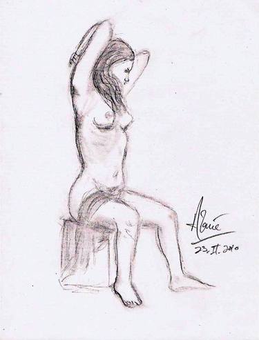 Original Nude Drawings by Louis-Francois Alarie