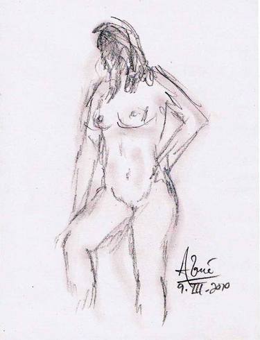 Original Nude Drawings by Louis-Francois Alarie