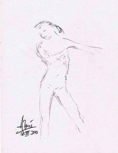 Original Nude Drawings by Louis-Francois Alarie