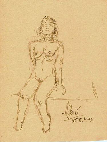 Original Documentary Nude Drawings by Louis-Francois Alarie