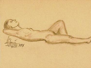 Original Nude Drawings by Louis-Francois Alarie