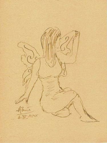 Original Documentary Women Drawings by Louis-Francois Alarie