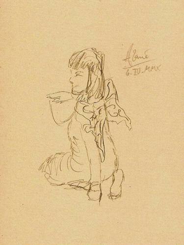 Original Documentary Women Drawings by Louis-Francois Alarie