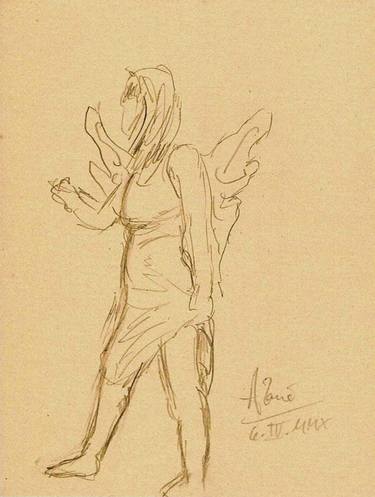 Original Documentary Women Drawings by Louis-Francois Alarie