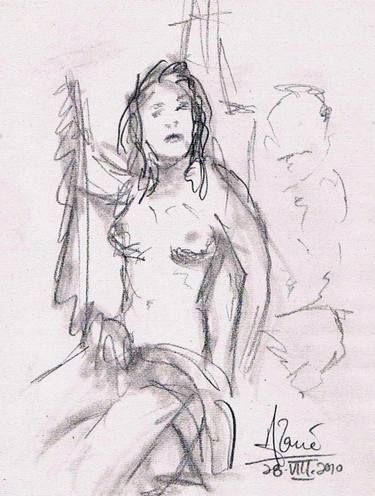 Original Nude Drawings by Louis-Francois Alarie