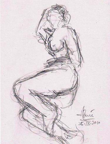 Original Nude Drawings by Louis-Francois Alarie