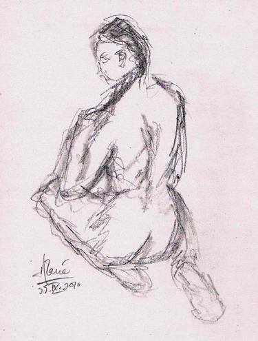 Original Documentary Nude Drawings by Louis-Francois Alarie