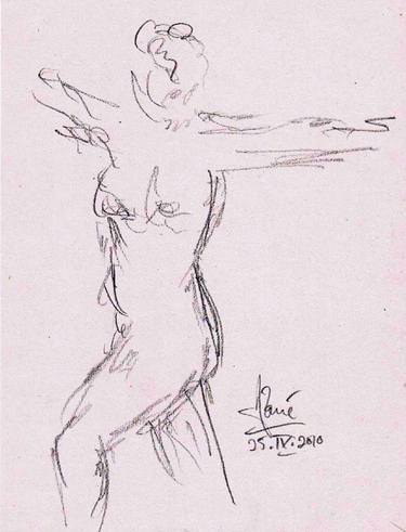 Original Documentary Nude Drawings by Louis-Francois Alarie