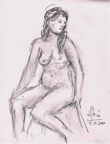 Original Nude Drawings by Louis-Francois Alarie