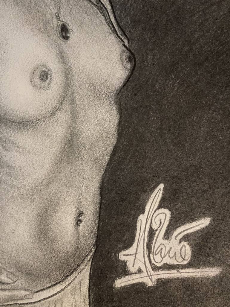 Original Fine Art Nude Drawing by Louis-Francois Alarie