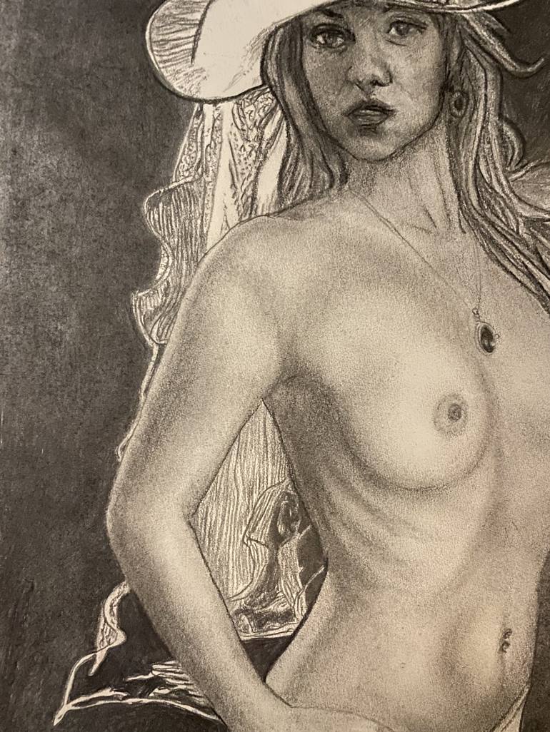 Original Fine Art Nude Drawing by Louis-Francois Alarie