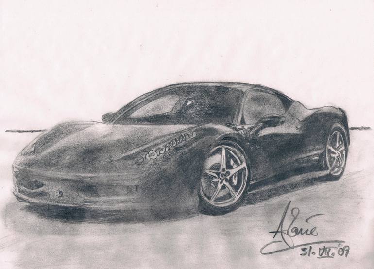 20090731 03 - Ferrari F458 Italia Drawing by Louis-Francois Alarie ...