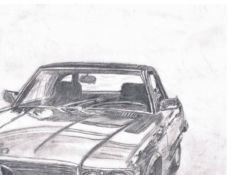 Original Documentary Car Drawing by Louis-Francois Alarie