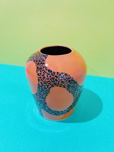 Bright Orange Bonsai Vase thumb