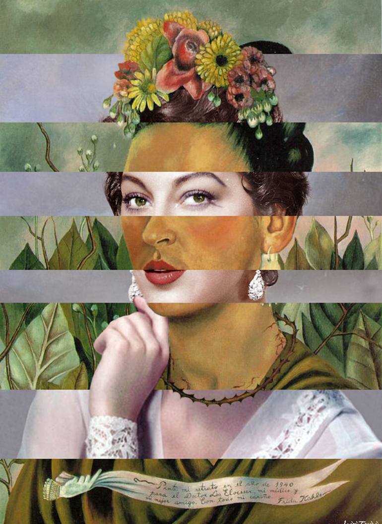 Frida Kahlo'S Self Portrait & Ava Gardner Collage By Luigi Tarini | Saatchi  Art