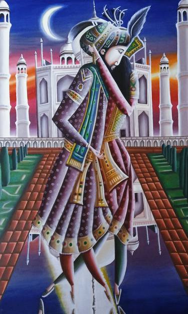 Original Conceptual Love Painting by Carlos Xavier Duque Rangel
