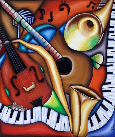 Print of Figurative Music Paintings by Carlos Xavier Duque Rangel