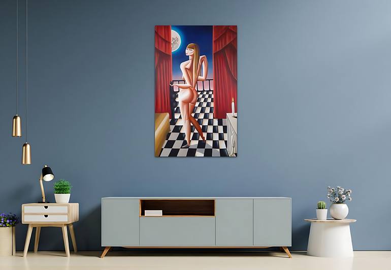 Original Abstract Nude Painting by Carlos Xavier Duque Rangel