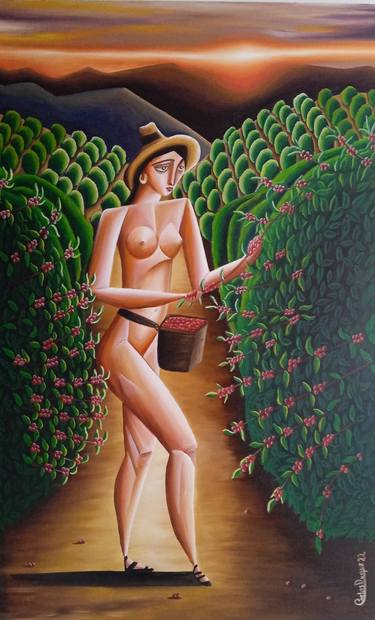 Original Conceptual Women Paintings by Carlos Xavier Duque Rangel