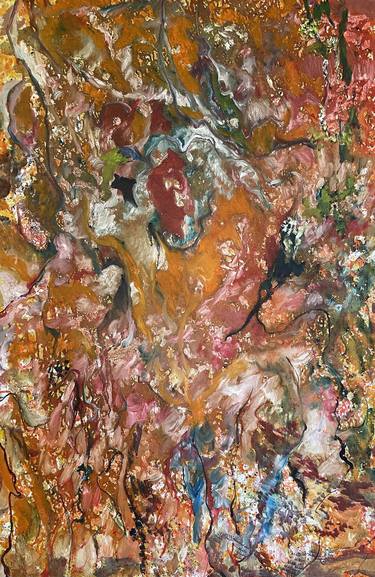 Original Abstract Expressionism Abstract Paintings by Tesfaye Bekele