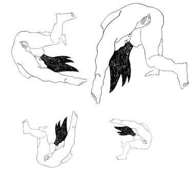 Original Expressionism Erotic Drawings by sttel noj