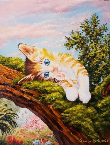 Print of Figurative Cats Paintings by Irina Sumanenkova