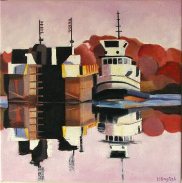 Original Abstract Boat Paintings by Helene English
