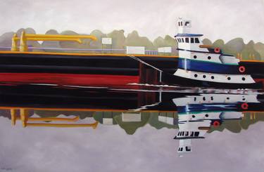 Original Figurative Boat Paintings by Helene English