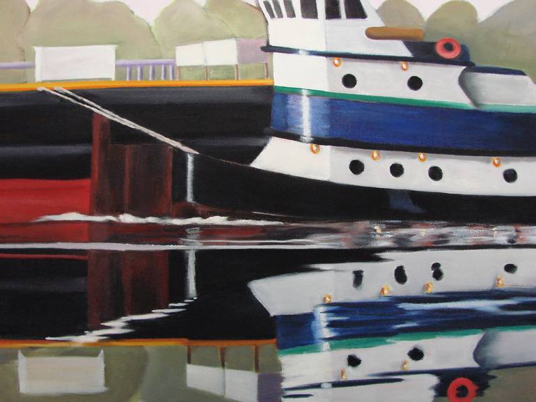 Original Figurative Boat Painting by Helene English