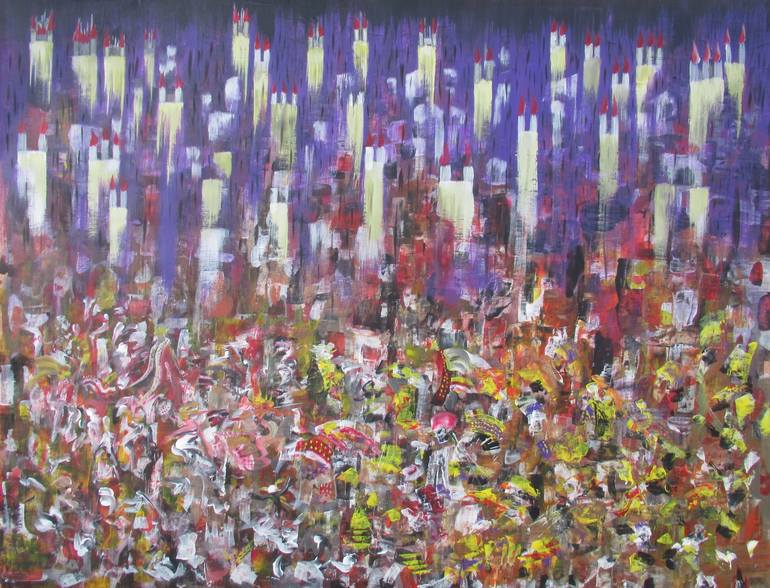 Original Abstract Cities Painting by Davor Duke artstudio