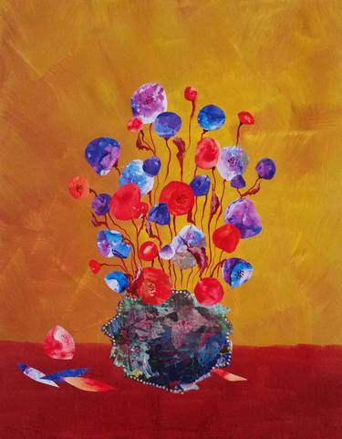 Original Fine Art Floral Paintings by Maria Pop