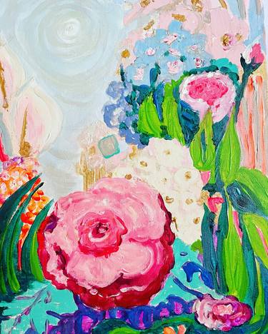 Print of Abstract Expressionism Floral Paintings by Sheree Greider