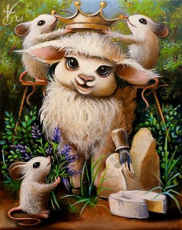 Original Surrealism Animal Paintings by Valentina Toma' aka Zoe Chigi