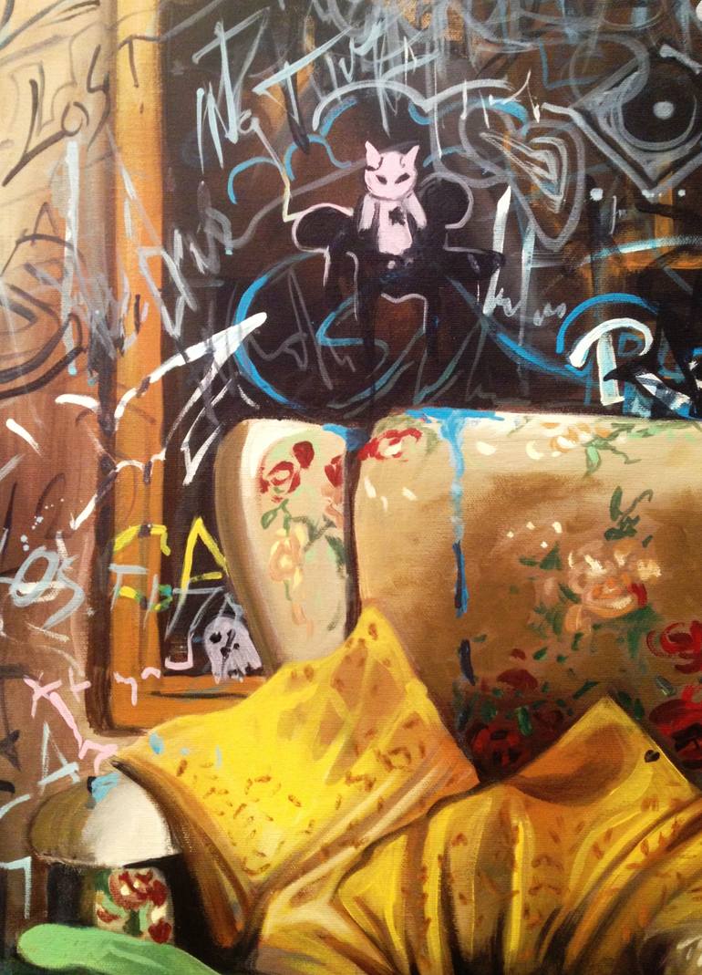 Original Expressionism Interiors Painting by Valentina Toma' aka Zoe Chigi