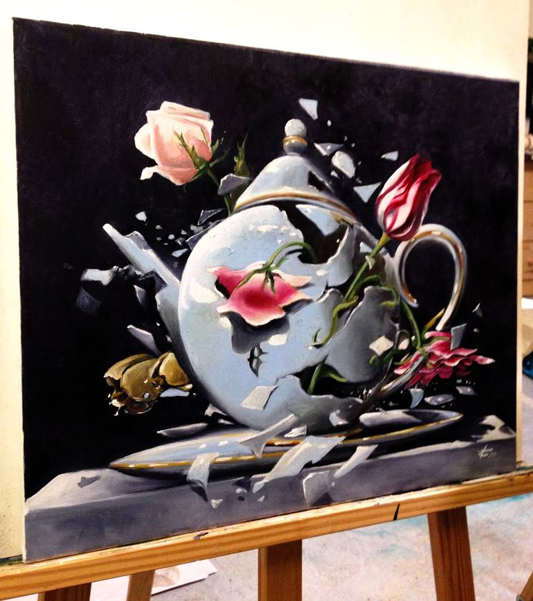 Original Surrealism Still Life Painting by Valentina Toma' aka Zoe Chigi