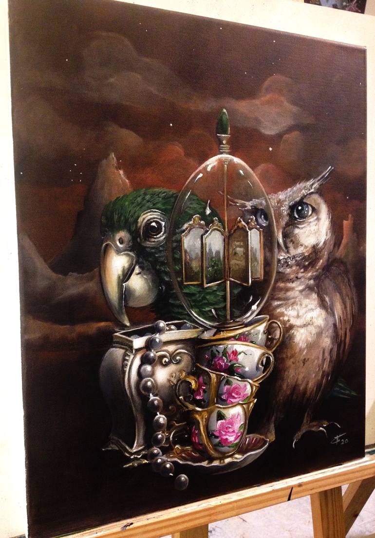 Original Surrealism Still Life Painting by Valentina Toma' aka Zoe Chigi