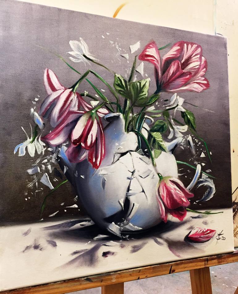 Original Surrealism Still Life Painting by Valentina Toma' Aka Zoe Chigi