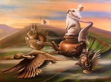 Original Surrealism Animal Paintings by Valentina Toma' aka Zoe Chigi