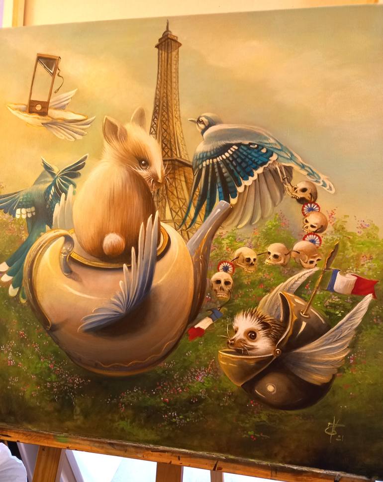Original Figurative Animal Painting by Valentina Toma' Aka Zoe Chigi