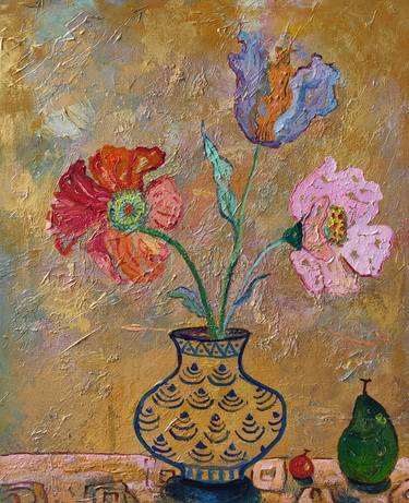 Original Impressionism Floral Paintings by Jie Song