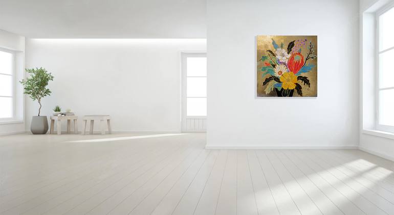 Original Abstract Floral Painting by Jie Song