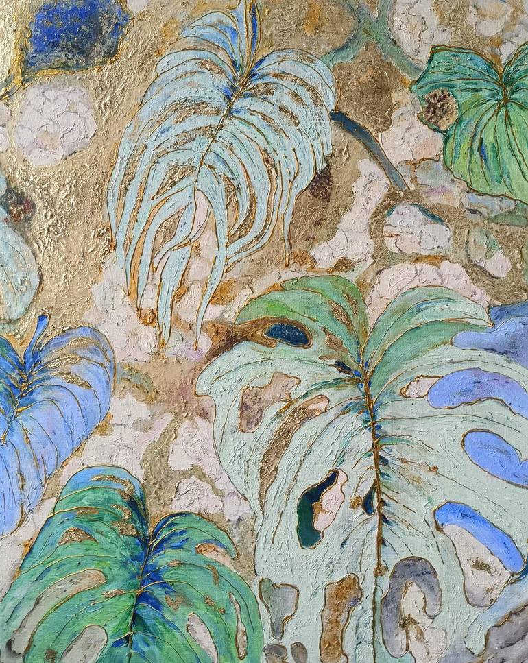 Original Abstract Floral Painting by Jie Song