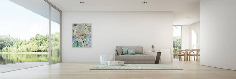 Original Abstract Floral Painting by Jie Song