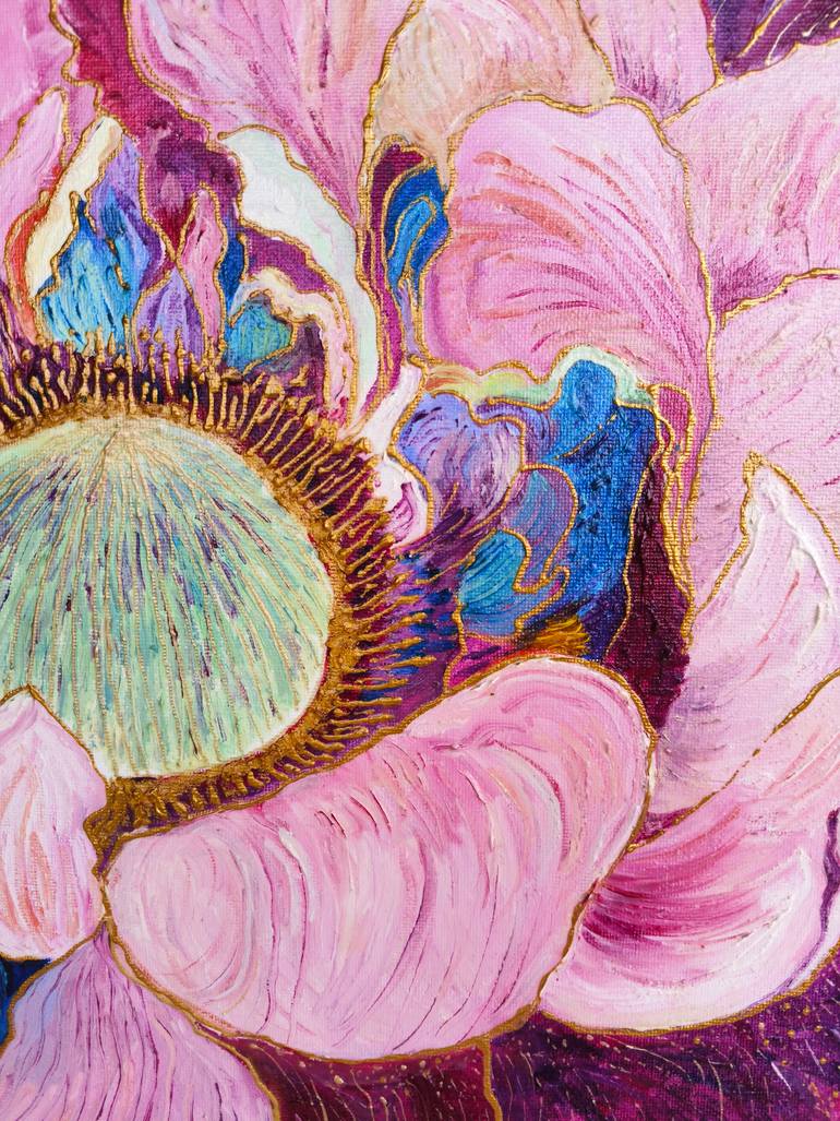 Original Abstract Floral Painting by Jie Song