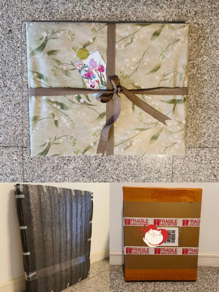 Original Abstract Floral Painting by Jie Song