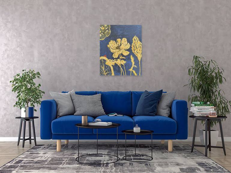 Original Abstract Floral Painting by Jie Song